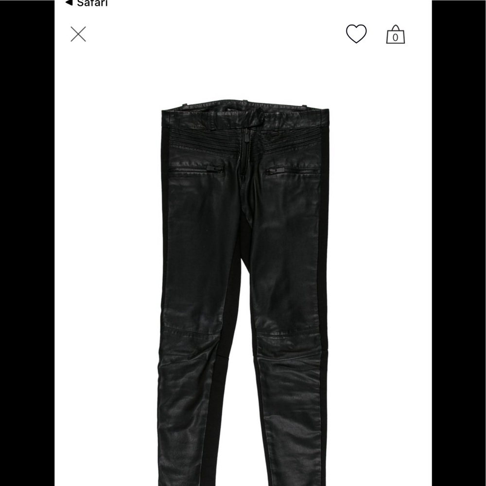 Maje low rise leather motto pants